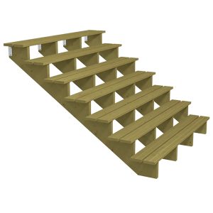 Plus A/S  Terrassentreppe 7 Stufen 175x119x180 cm Druckimprägniert NTR Kl A