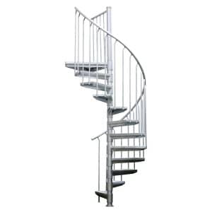 Treba Außenspindeltreppe Arizona 12 Stufen mit Podest Ø 160 cm Höhe bis 284 cm