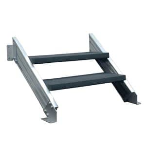 Treba Außentreppe Alaska 3 mit 2 Kunststoffstufen 80 cm x 30 cm Anthrazit