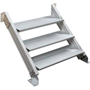 Treba Außentreppe Alaska 3 mit 3 Profilstufen 80 cm x 28 cm Aluminium