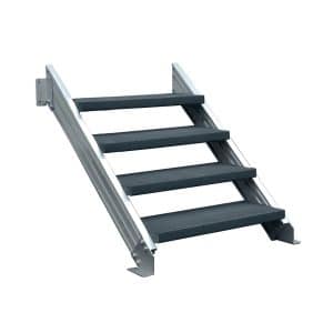 Treba Außentreppe Alaska 3 mit 4 Kunststoffstufen 80 cm x 30 cm Anthrazit