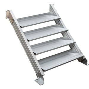 Treba Außentreppe Alaska 3 mit 4 Profilstufen 100 cm x 28 cm Aluminium