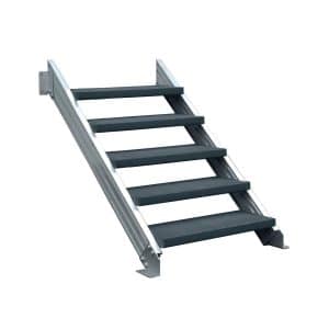 Treba Außentreppe Alaska 3 mit 5 Kunststoffstufen 80 cm x 30 cm Anthrazit