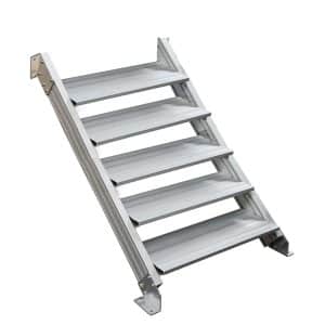 Treba Außentreppe Alaska 3 mit 5 Profilstufen 100 cm x 28 cm Aluminium