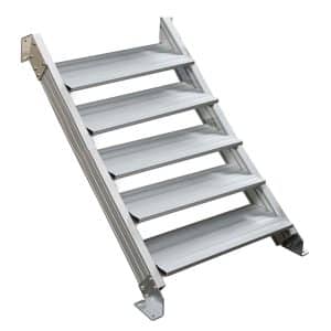 Treba Außentreppe Alaska 3 mit 5 Profilstufen 80 cm x 28 cm Aluminium