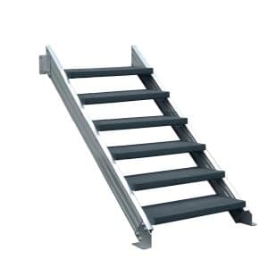 Treba Außentreppe Alaska 3 mit 6 Kunststoffstufen 80 cm x 30 cm Anthrazit