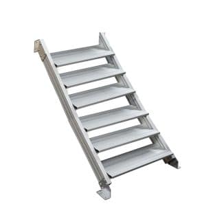 Treba Außentreppe Alaska 3 mit 6 Profilstufen 100 cm x 28 cm Aluminium