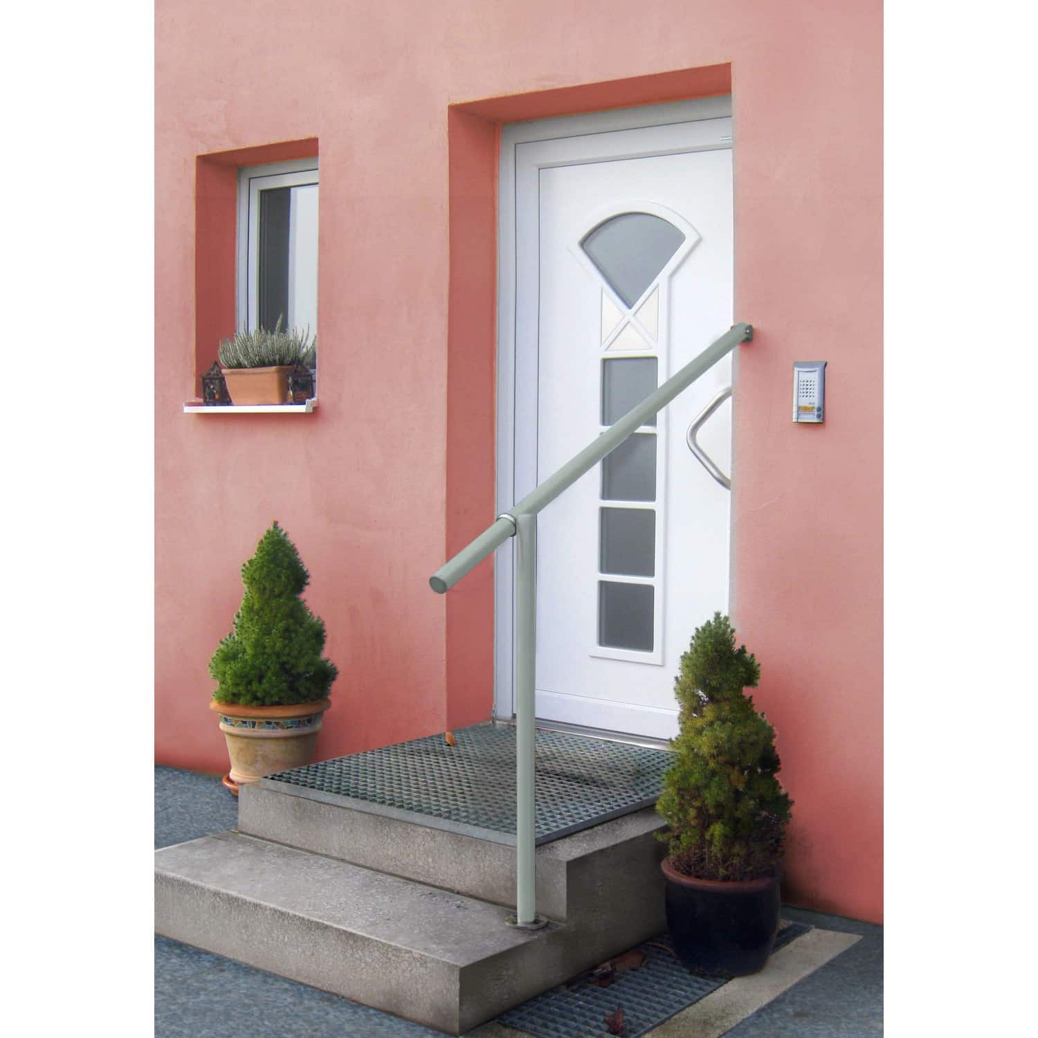 Treba Eingangsgeländer GA1 Seitliche Montage 115 cm Aluminium Eloxiert