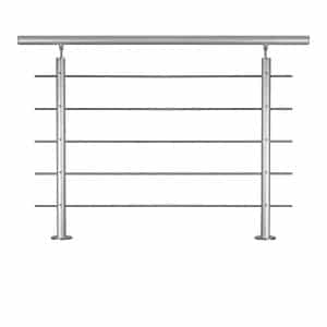 Treba Geländer-Set AB6 Bodenmontage 150 cm Aluminium Eloxiert
