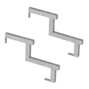 Vinuovo 2er Set Stahl Treppenwange 2 Stufen Option für Setzstufen 34cm