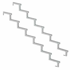 Vinuovo 2er Set Stahl Treppenwange 7 Stufen Option für Setzstufen 119cm