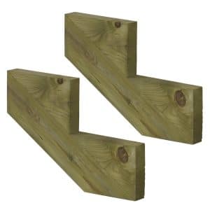 Vinuovo 2er Set Treppenwange 2 Stufen aus KDI Holz für Gartentreppen 34cm