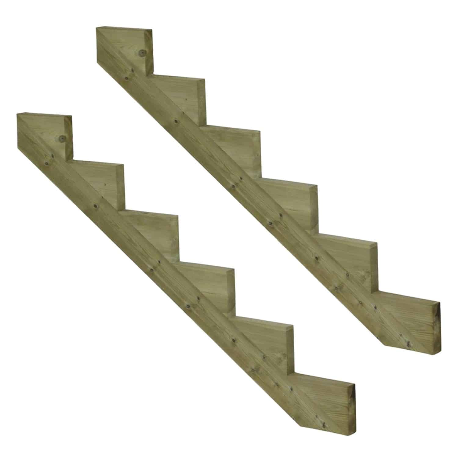 Vinuovo 2er Set Treppenwange 6 Stufen aus KDI Holz für Gartentreppen 102cm