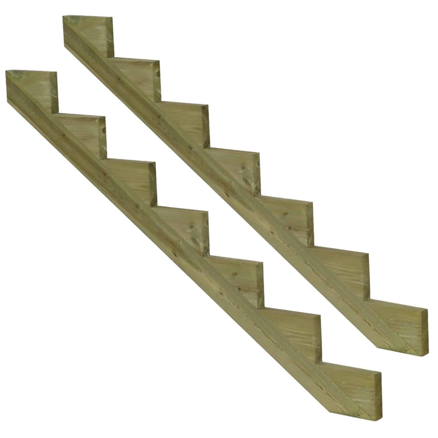 Vinuovo 2er Set Treppenwange 7 Stufen aus KDI Holz für Gartentreppen 119cm