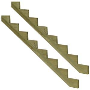 Vinuovo 2er Set Treppenwange 8 Stufen aus KDI Holz für Gartentreppen 136cm