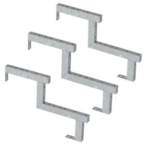 Vinuovo 3er Set Stahl Treppenwange 2 Stufen Option für Setzstufen 34cm