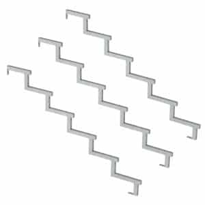 Vinuovo 3er Set Stahl Treppenwange 6 Stufen Option für Setzstufen 102cm