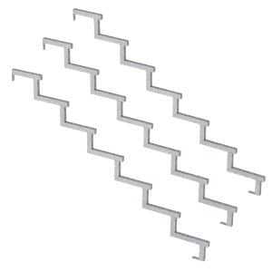 Vinuovo 3er Set Stahl Treppenwange 7 Stufen Option für Setzstufen 119cm