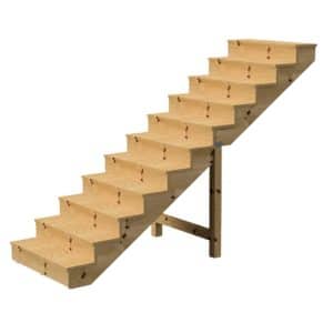 Vinuovo Außentreppe Holz 11 Stufen 140cm mit Setzstufen