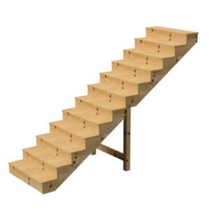 Vinuovo Außentreppe Holz 12 Stufen 140cm mit Setzstufen