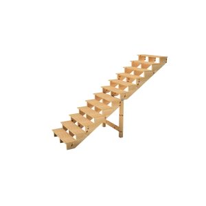 Vinuovo Außentreppe Holz 12 Stufen 80cm ohne Setzstufen