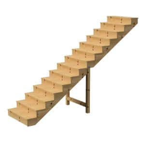 Vinuovo Außentreppe Holz 14 Stufen 80cm mit Setzstufen