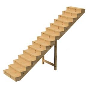 Vinuovo Außentreppe Holz 15 Stufen 120cm mit Setzstufen