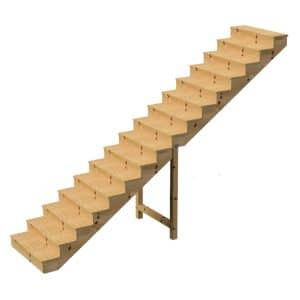 Vinuovo Außentreppe Holz 16 Stufen 80cm mit Setzstufen