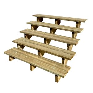 Vinuovo Außentreppe Holz 5 Stufen 160cm ohne Setzstufen