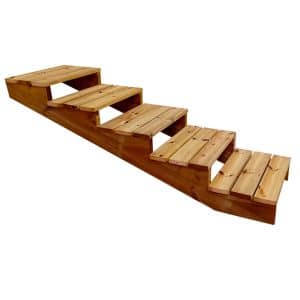 Vinuovo Außentreppe Holz XL 5 Stufen Extra Tief 60cm