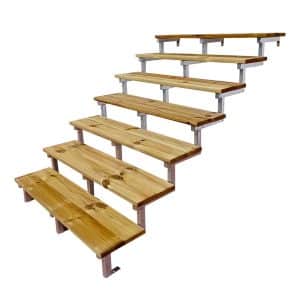 Vinuovo Außentreppe Stahl Oslo 7 Treppenstufen Holz 140cm