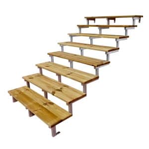 Vinuovo Außentreppe Stahl Oslo 8 Treppenstufen Holz 160cm