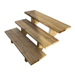 Vinuovo Gartentreppe Holz 3 Stufen 100cm ohne Setzstufen