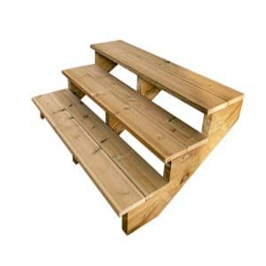 Vinuovo Gartentreppe Holz 3 Stufen 120cm ohne Setzstufen