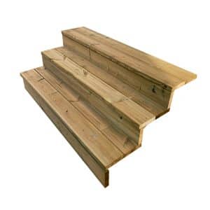 Vinuovo Gartentreppe Holz 3 Stufen 140cm mit Setzstufen