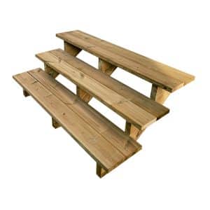 Vinuovo Gartentreppe Holz 3 Stufen 140cm ohne Setzstufen