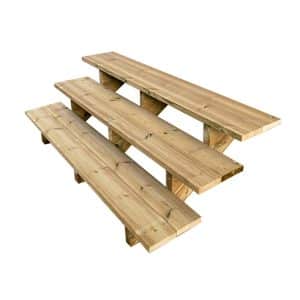 Vinuovo Gartentreppe Holz 3 Stufen 160cm ohne Setzstufen