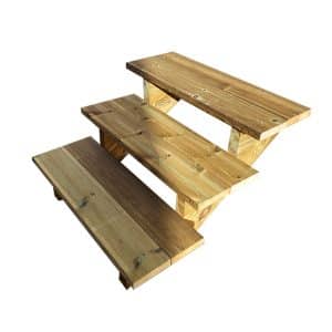 Vinuovo Gartentreppe Holz 3 Stufen 80cm ohne Setzstufen