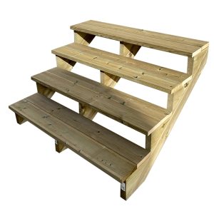 Vinuovo Gartentreppe Holz 4 Stufen 120cm ohne Setzstufen