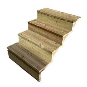 Vinuovo Gartentreppe Holz 4 Stufen 60cm mit Setzstufen