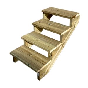 Vinuovo Gartentreppe Holz 4 Stufen 60cm ohne Setzstufen