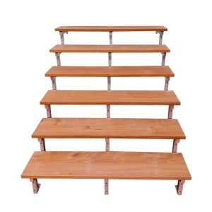 Vinuovo Gartentreppe Stahl Bali 6 Bankirai Hartholz Stufen 140cm