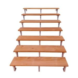 Vinuovo Gartentreppe Stahl Bali 7 Bankirai Hartholz Stufen 120cm