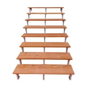 Vinuovo Gartentreppe Stahl Bali 8 Bankirai Hartholz Stufen 160cm