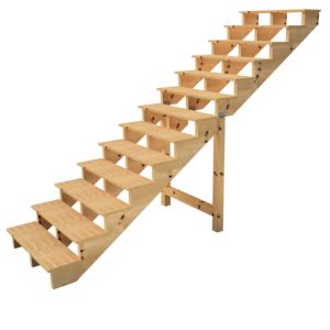 Vinuovo Holztreppe 13 Stufen 80cm ohne Setzstufen