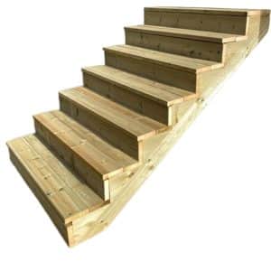 Vinuovo Holztreppe 7 Stufen 160cm mit Setzstufen