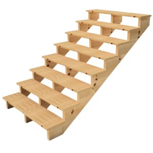 Vinuovo Holztreppe 8 Stufen 120cm ohne Setzstufen
