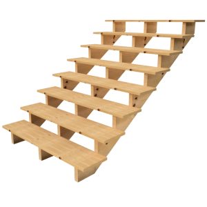 Vinuovo Holztreppe 8 Stufen 140cm ohne Setzstufen