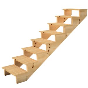 Vinuovo Holztreppe 8 Stufen 60cm ohne Setzstufen