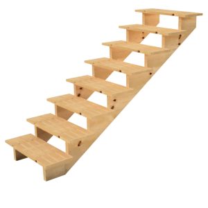 Vinuovo Holztreppe 8 Stufen 80cm ohne Setzstufen